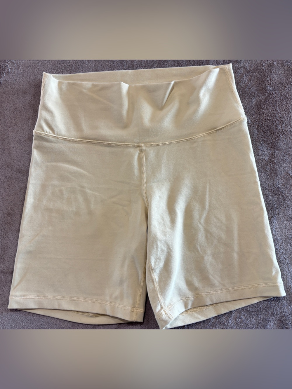 TNA High-Waist Cotton Bike Shorts in Light Beige